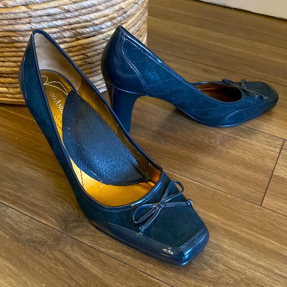 Enzo Angiolini Shoes - Navy Suede & Patent Leather Pumps with added arch support*